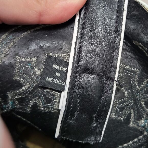 Nocona ladies safari rancher boots white tiger ray foot sz 5 can fit 5 1/2 - Picture 5 of 17